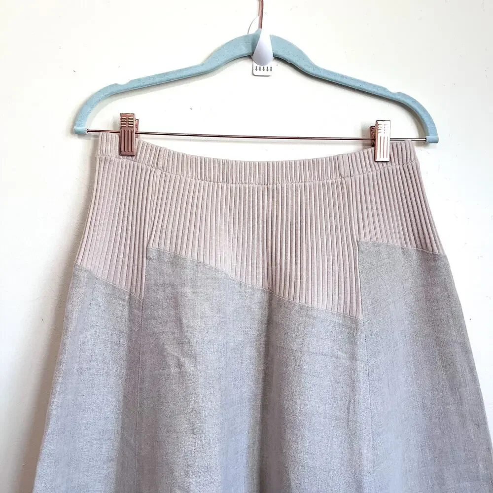 Coldwater Creek Womens A-Line Skirt Size S Linen Lagenlook Midi Minimal Luxury - Picture 3 of 4
